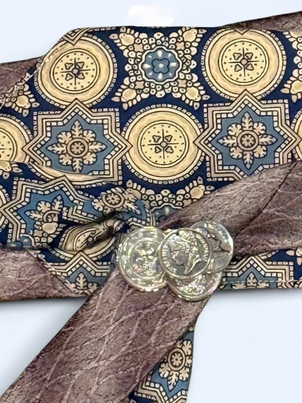 Upcycled Silk Necktie Belt Vintage Pierre Cardin Tie Art Deco Hidden Pocket Chic